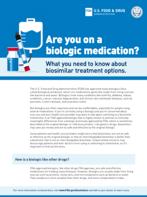 Are you on a biologic medicine?